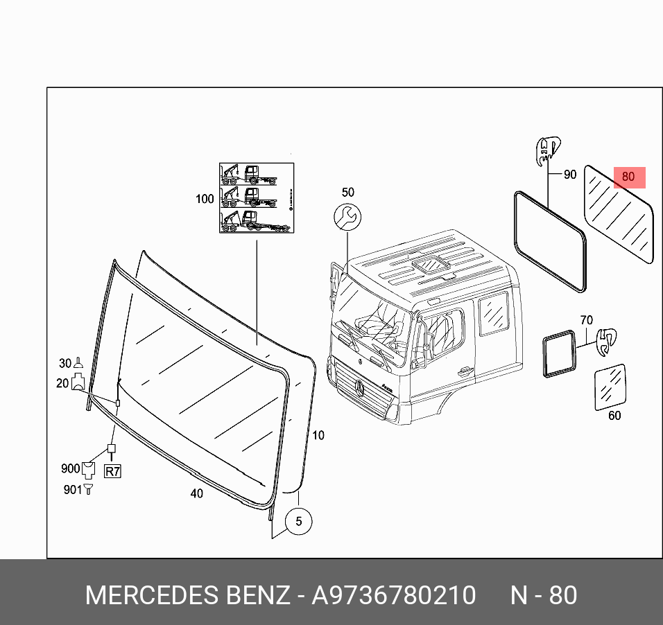 Arka Cam Axor Mercedes